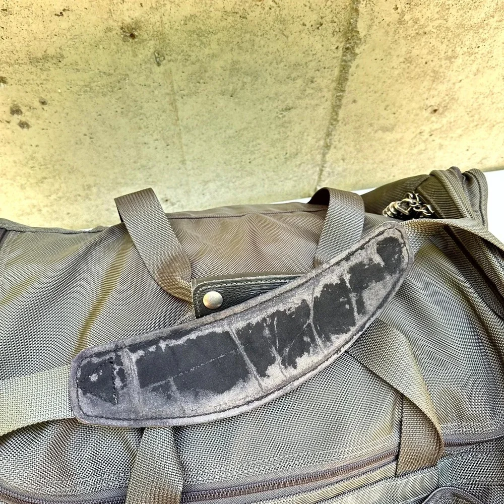 Tumi Large Duffel Bag Alpha Ballistic Nylon Green Travel Weekender Monogrammed